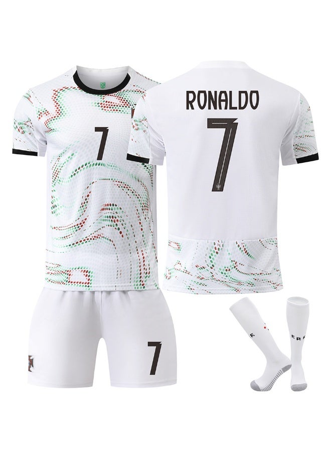 Ronaldo 2025-2026 الموسم #7 رونالدو كرة القدم جيرسي السراويل الجوارب مجموعة الأطفال حجم والكبار حجم الهدايا للجماهير والأصدقاء - Image 1